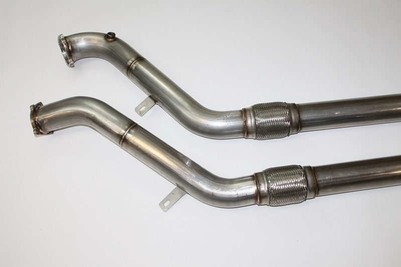 Audi RS6 4F C6 5.0TFSi V10 Biturbo Hosenrohre Kat Ersatzrohre Paar 3" / 76mm