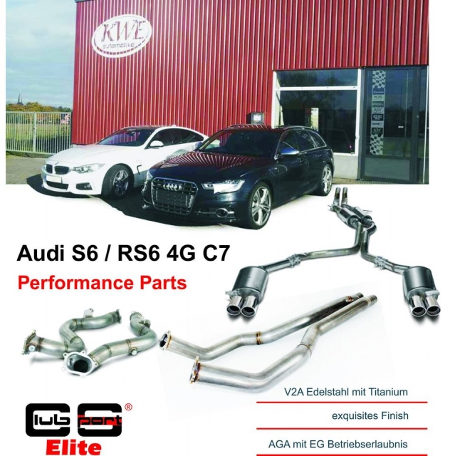Audi S6 4G 4.0TFSi Sportauspuff Anlage 2x 76mm Clubsport Elite mit EG Betriebserlaubnis